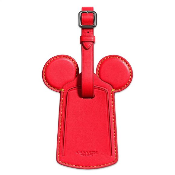 NWT Coach x Disney Leather Mickey Ear Luggage Tag - Picture 1 of 1